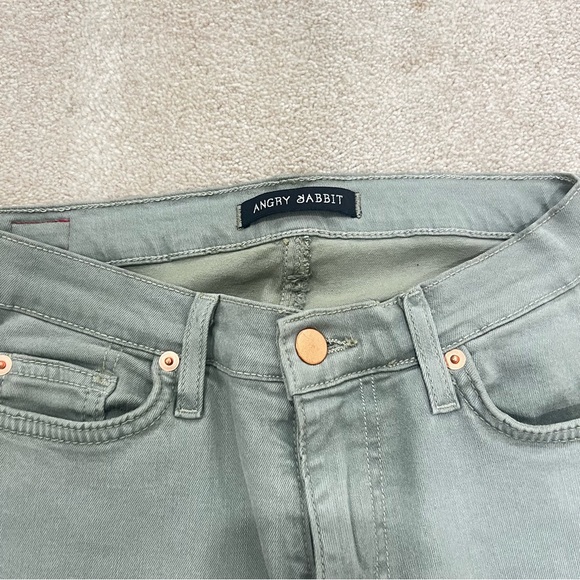 Angry Rabbit light olive straight leg jeans, size 27/5 - Picture 2 of 7